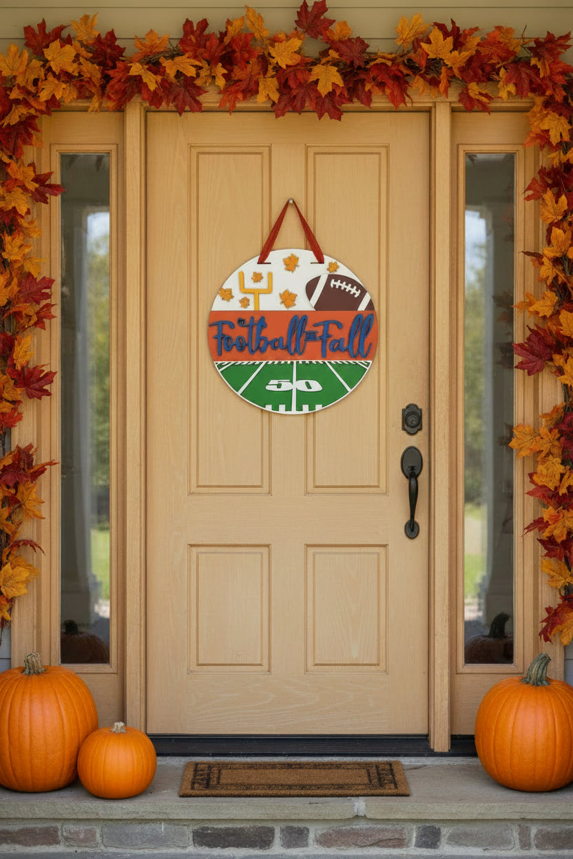 Football and Fall Door Hanger