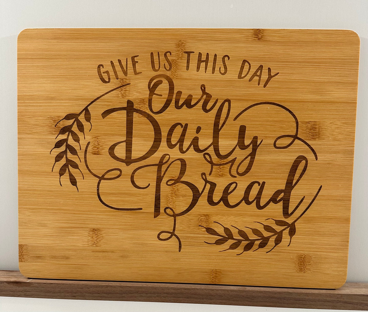 Laser Engraved Bread Prep Cutting Large Bamboo Board