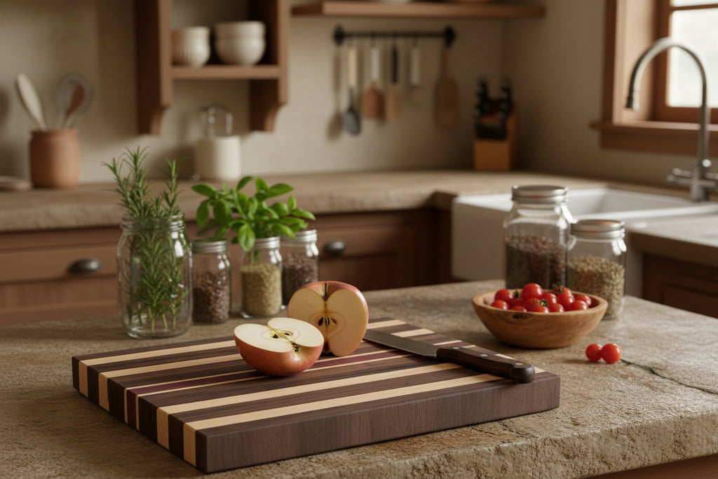 Large Food Prep Walnut/Maple/Purpleheart Wood Board