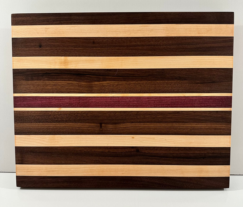 Large Food Prep Walnut/Maple/Purpleheart Wood Board
