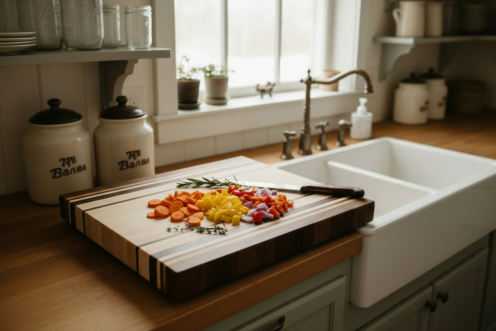 Large Food Prep Walnut/Maple/Canary Wood  Board