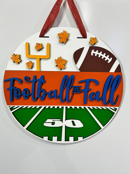 Football and Fall Door Hanger