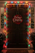 Merry Christmas with Garland Lights Door Hanger